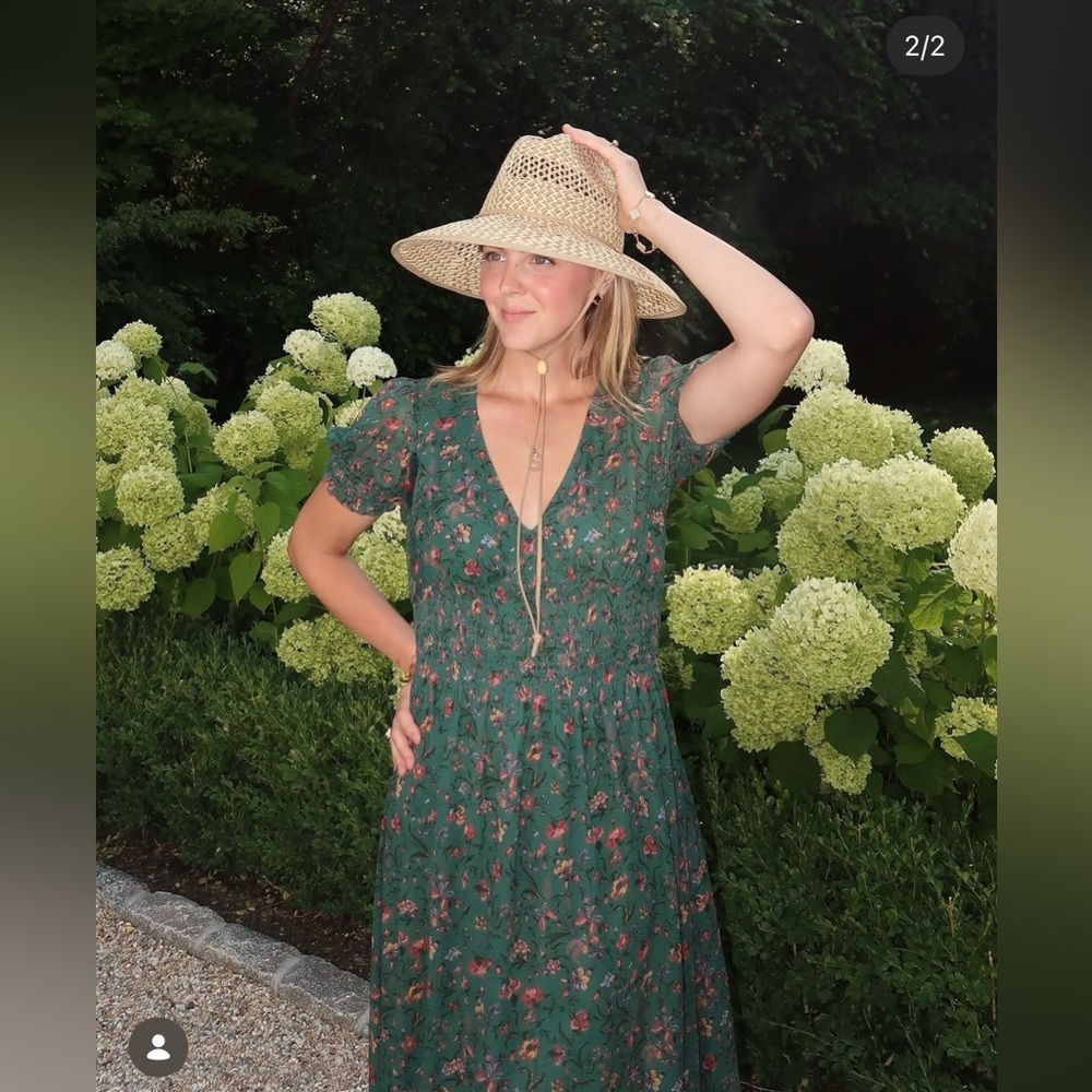 Hill house Georgia dress in bottle green fleur chintz small - Picture 3 of 7